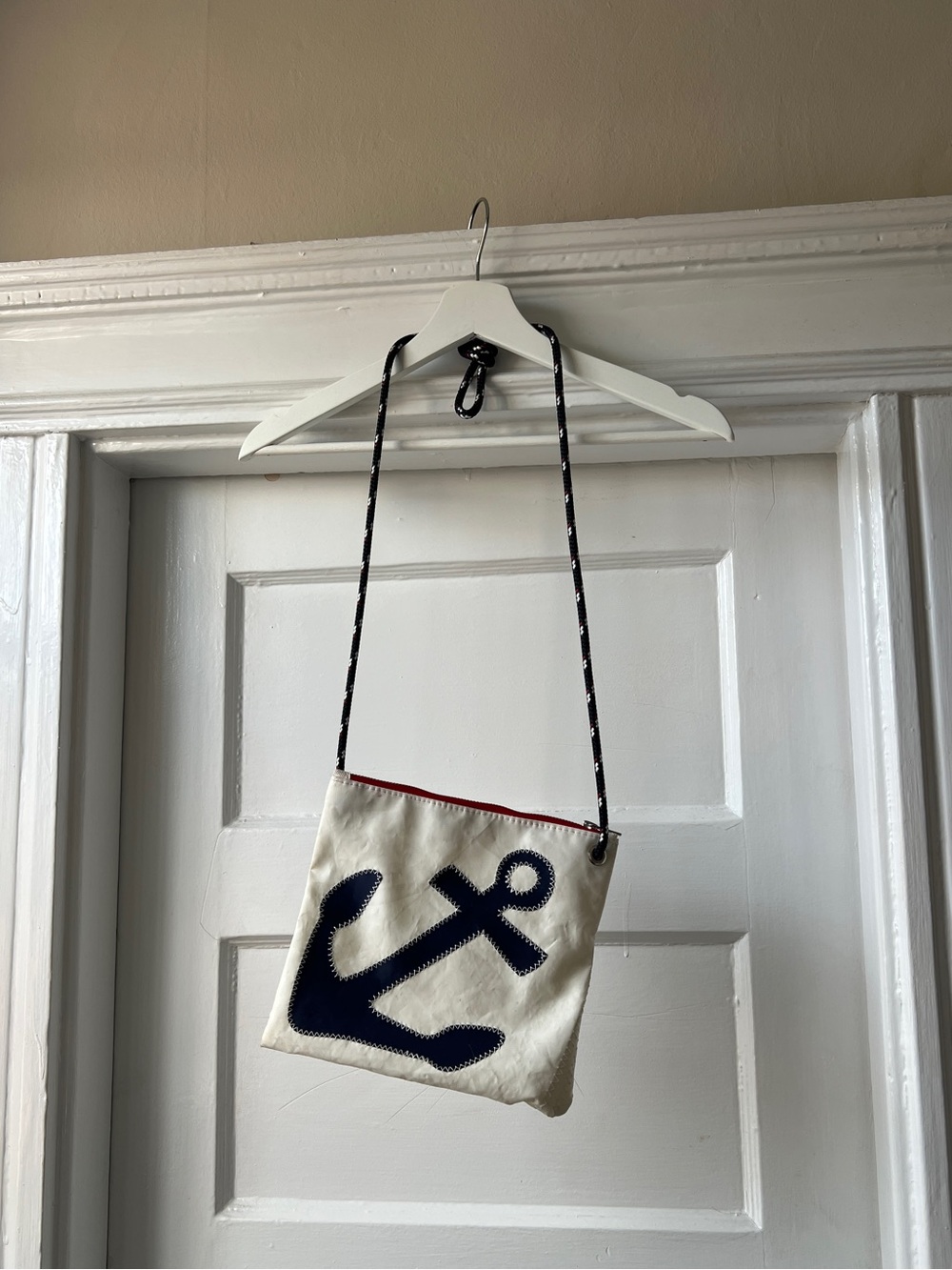 Navy Anchor Slim Crossbody